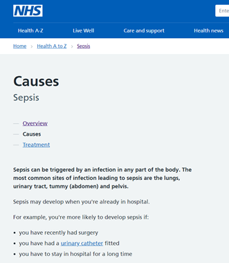 Causes of Sepsis